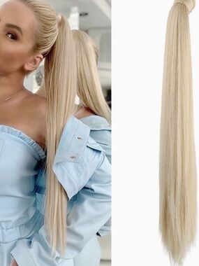 NEW Platinum Blonde Ponytail Extension